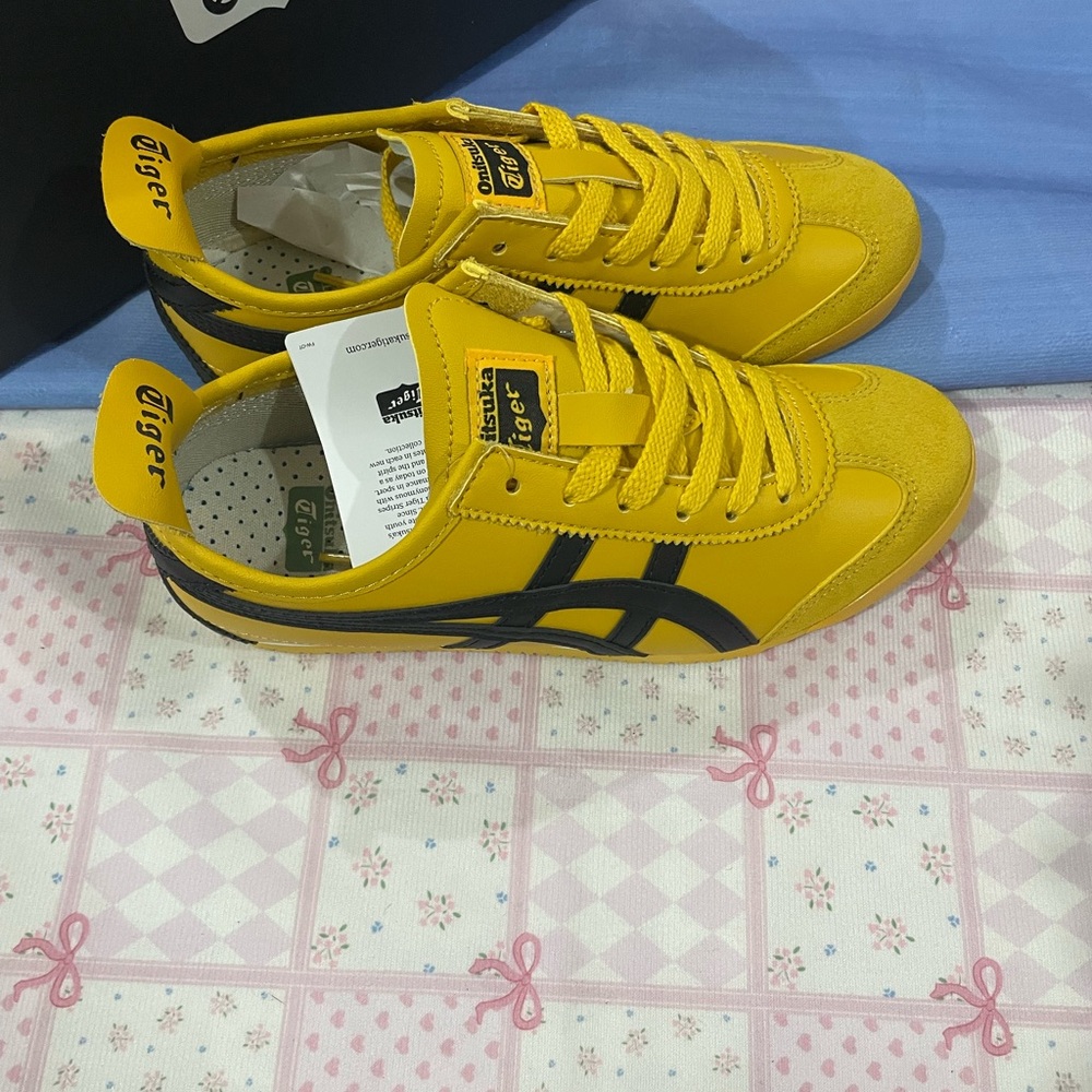 Onitsuka Tiger by Asics Sneakers - Yellow with Black Stripes - Picture 3 of 8